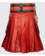 Black And Red Gothic Hybrid Leather Kilt