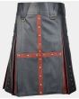 Gothic Punk Black Original Leather Kilt For Men