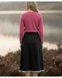 Women’s Denim A Line Midi Skirt, High Waist Black Jean Skirt