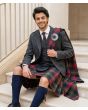 Logan Modern Tartan Kilt With Charcoal Argyll Jacket & Waistcoat
