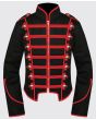 Men's Gothic Red Black Military Drummer Jacket for Men