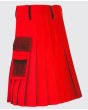 New Style Red Cotton Utility Kilt