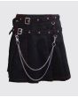 Women's Black Pleated Modern Skirt