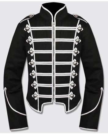 Black Silver Military Drummer Jacket