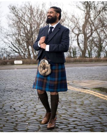 Buchanan Blue Tartan  Argyll Kilt Outfit 