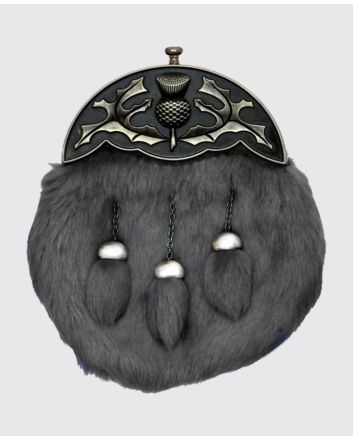 Dark Grey Rabbit Dress Kilt Sporran