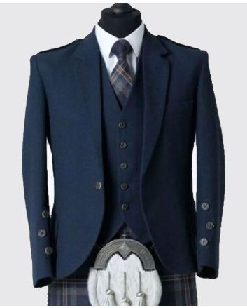 Navy Blue Argyll Kilt Jacket