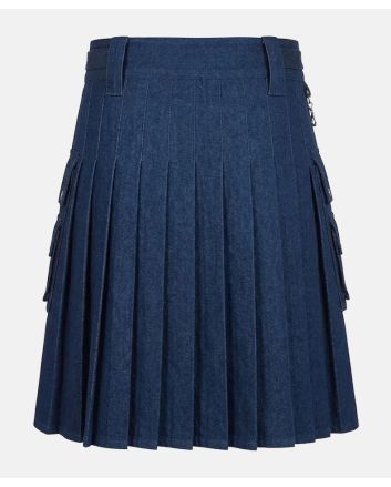 Scottish Modern Blue Denim Utility Kilt For Men’s