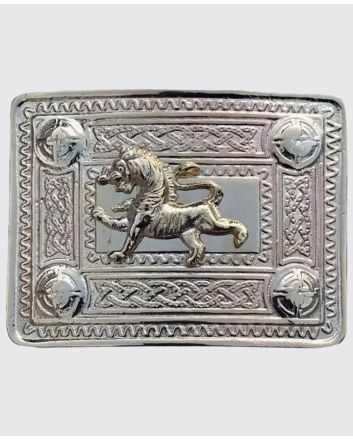 Silver Rampant Lion kilt Belt Buckle