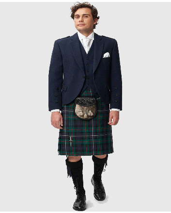 Tweed Jacket & Waist Coat with Modern Robertson  Tartan Kilt Outfit