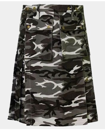 Urban Camo Tactical Kilt with Front Pockets