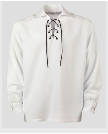 White Ghillie Kilt Shirt