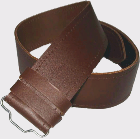  Brown Plain Leather Kilt Belt