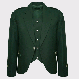 Crail Green Check Tweed Wool Argyle Jacket Set