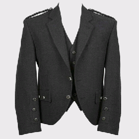 Crail Charcoal Tweed Wool Jacket&Vest Set