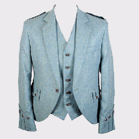 Crail Lovet Blue Herringbone Tweed Argyle Jacket Set