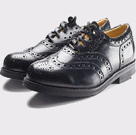 Traditional Scottish Black Leather Ghillie Brogue