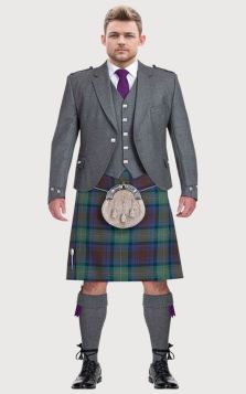  Light Grey Argyle Jacket With Kilt Outfit Package 