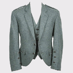 Lovat Green Wool Tweed Jacket and waistcoat Set