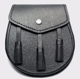  plain Black casual Leather Sporran