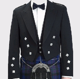 Prince Charlie Black Wool Jacket And Vest