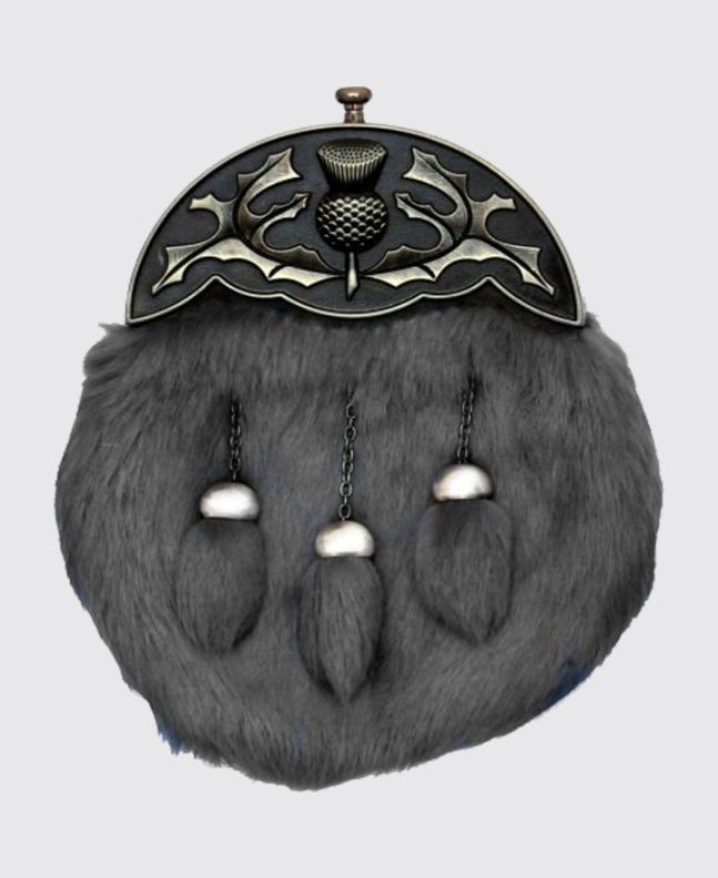 Dark Grey Rabbit Dress Kilt Sporran