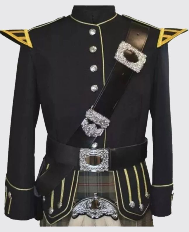 100% Wool Blazer New Military Piper Drummer Doublet Jacket
