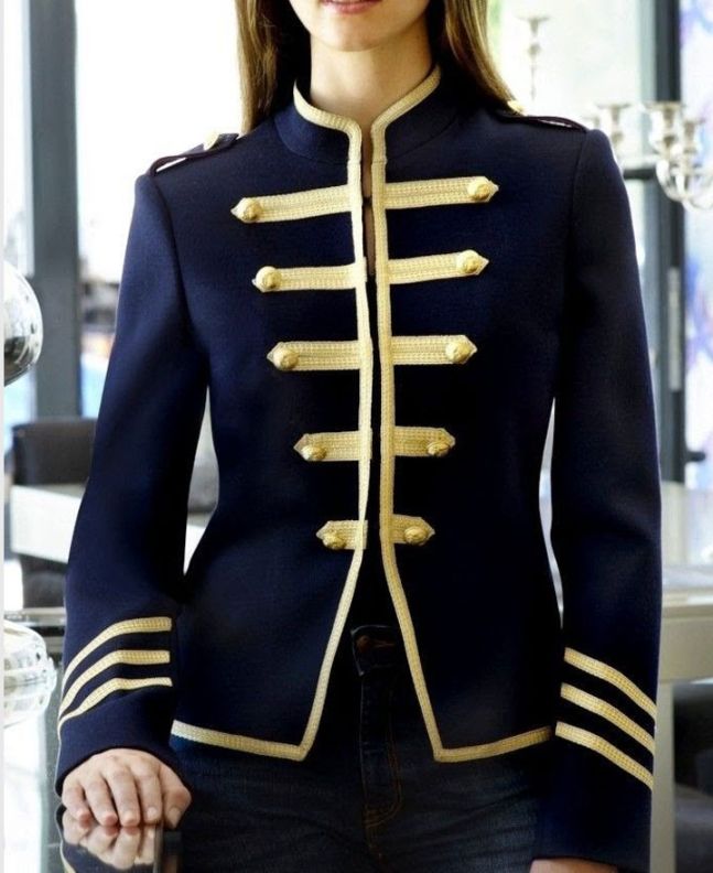 Military Drummer Doublet black Pipe Band Doublet 100 Wool Jacket For Women