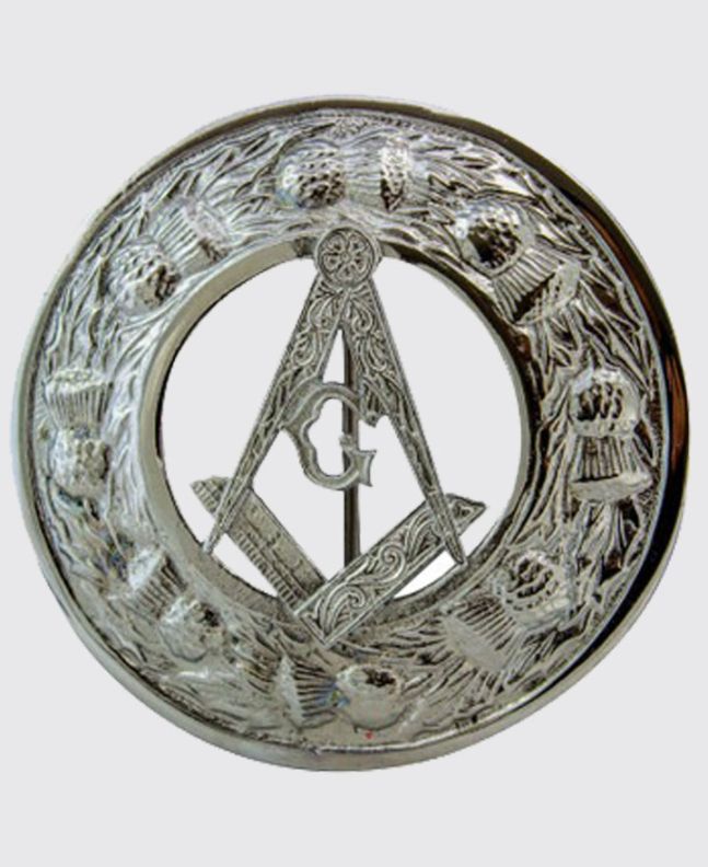 Silver Masonic Brooch