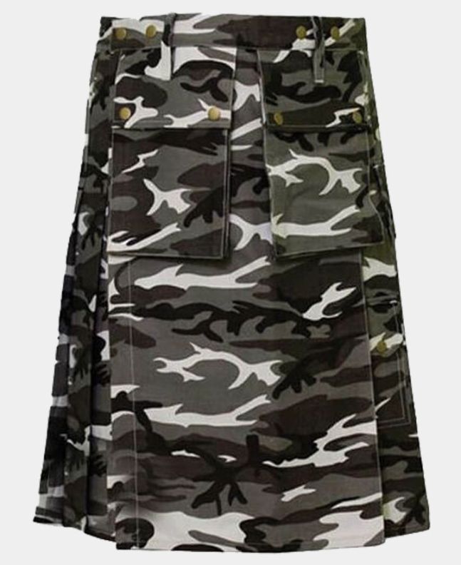 Urban Camo Tactical Kilt with Front Pockets